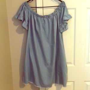 Denim off the shoulder Dress